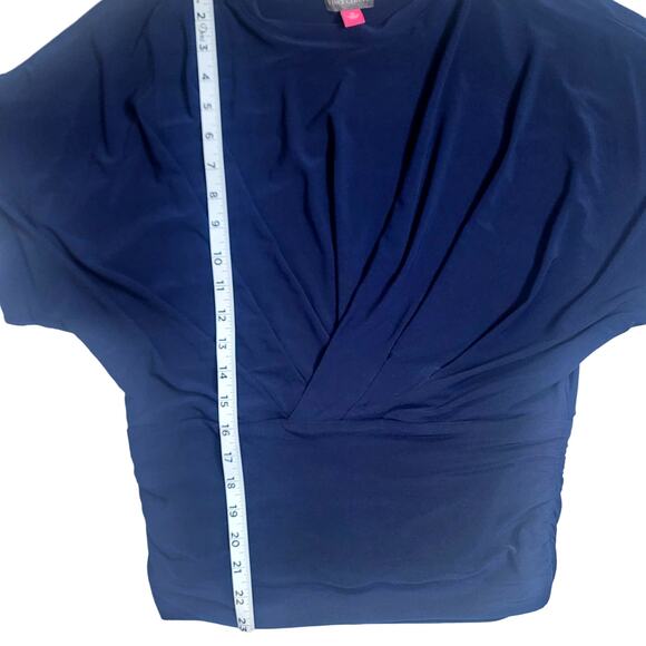 Vince Camuto Navy Blue Short Sleeve Blouse NWT Women's Size M - Picture 4 of 7